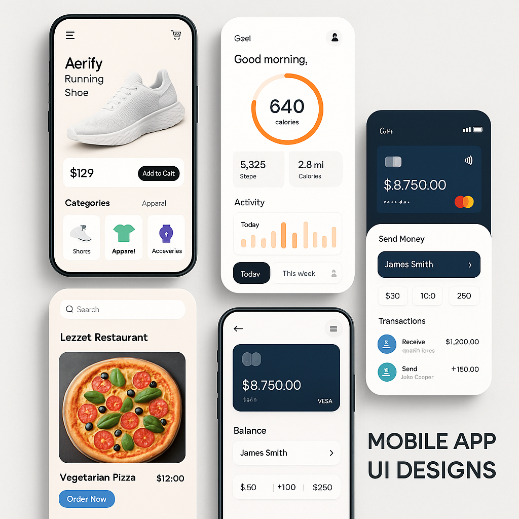 Mobile app layouts by Muhammad Muhid